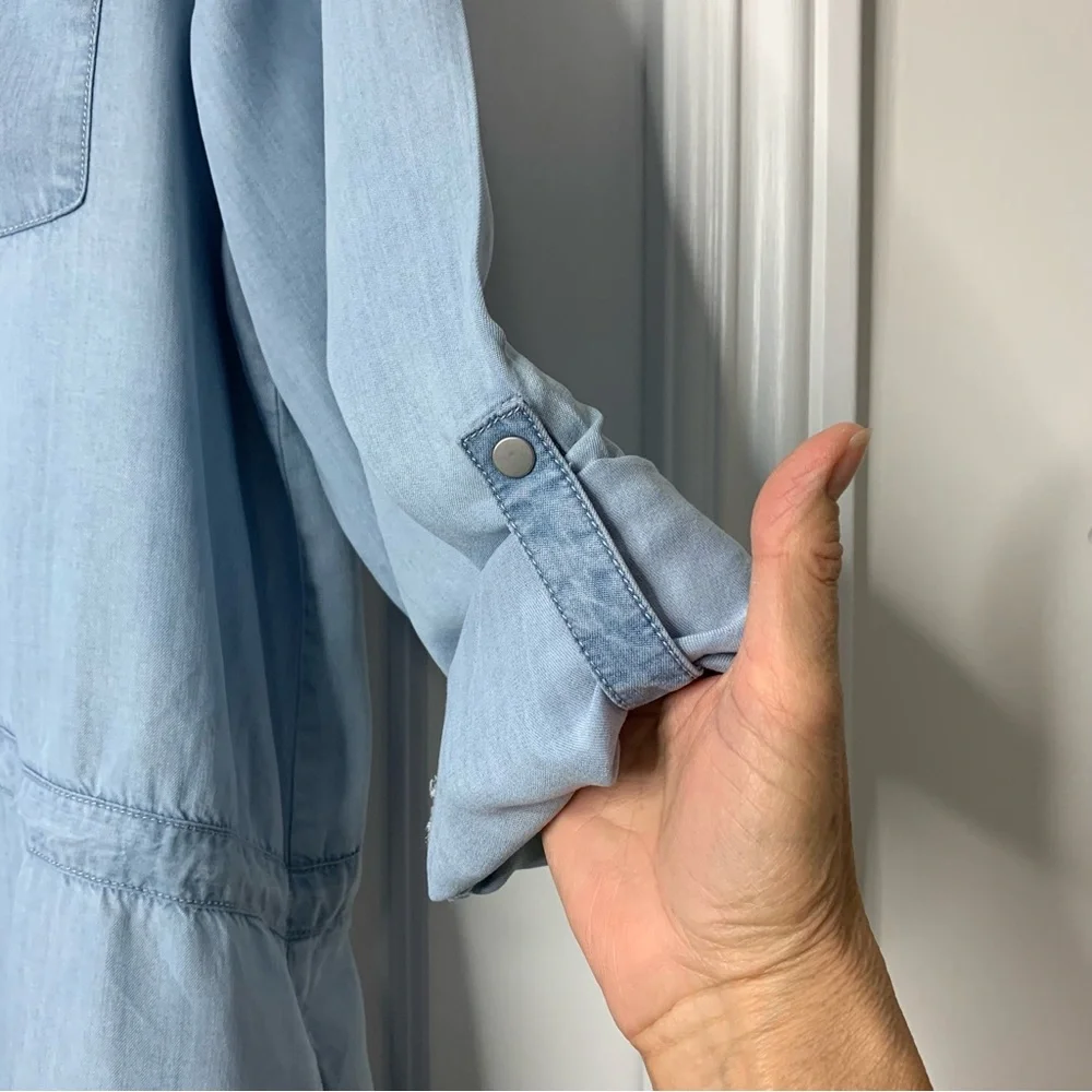 Reitmans Light Blue Denim Look Long Sleeve shirt Dress Women’s Size XXL - Picture 4 of 15